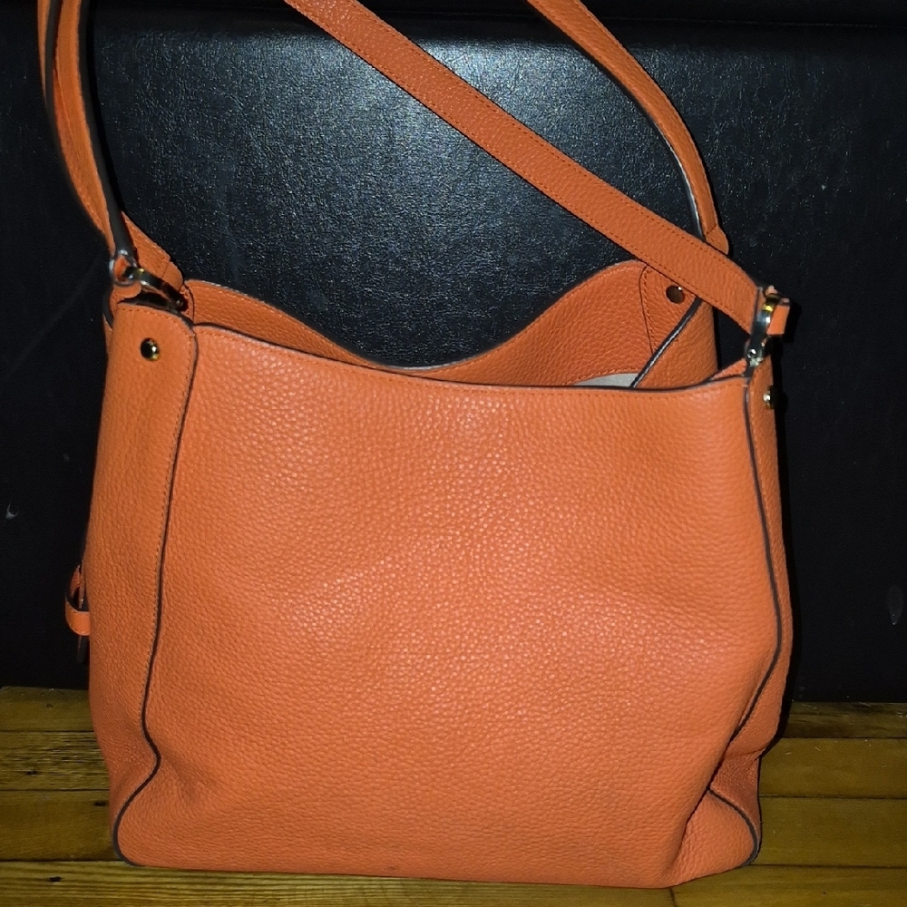 kate spade Leila Elegant Orange Suede Shoulder Bag. - Picture 5 of 16